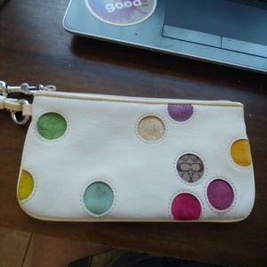 Coach wristlet polka dots